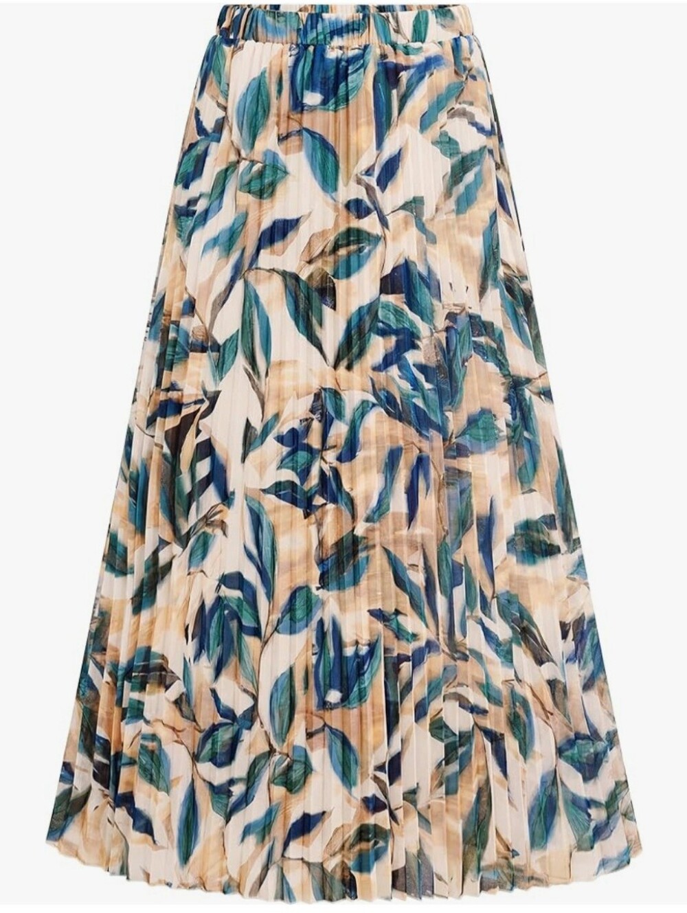 ANRABESS Pleated Floral Maxi Skirt NWT Size Large